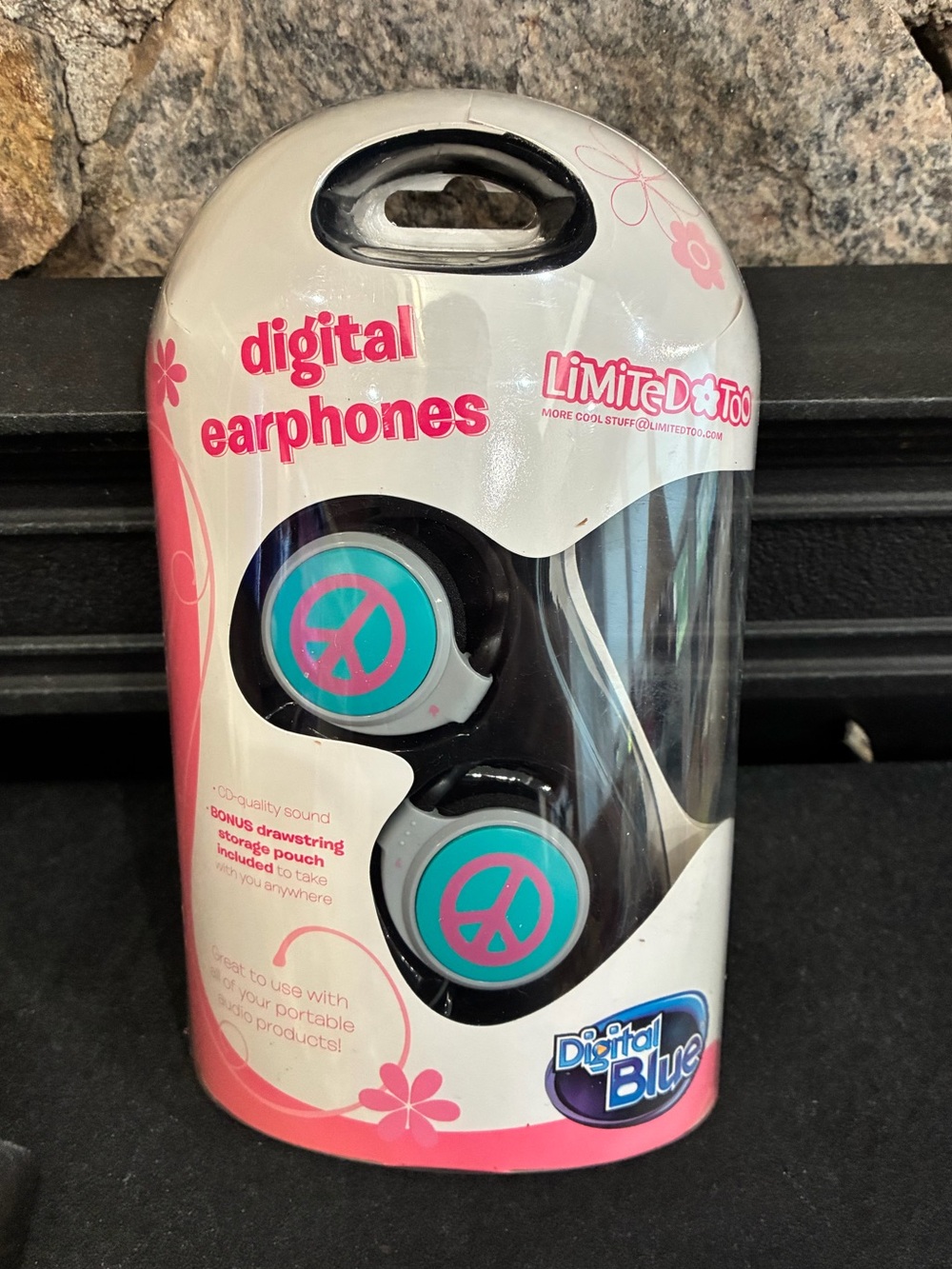 Limited Too Digital Blue Digital Headphones Peace Sign New In Box